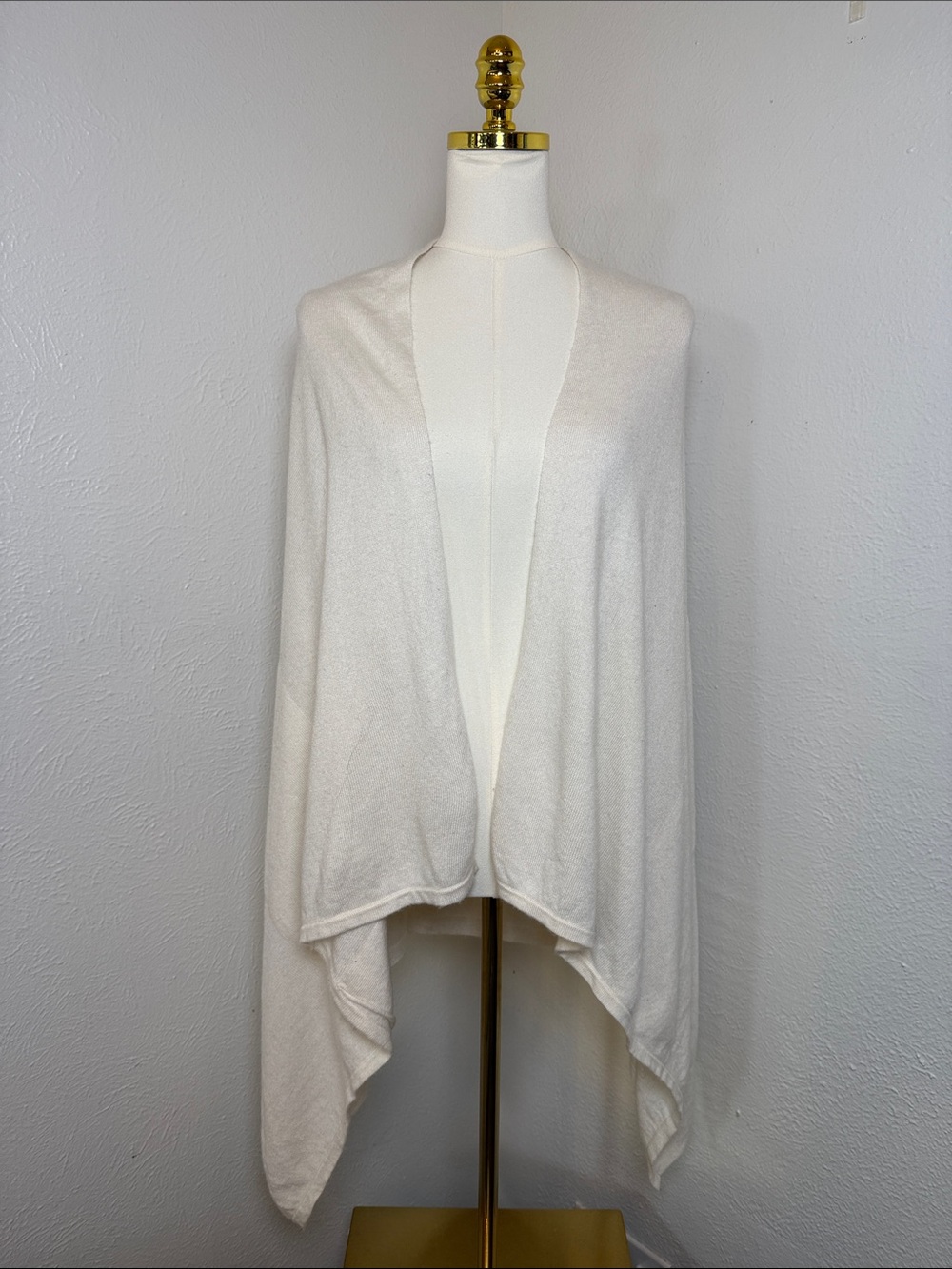 S'hug bt Adrianna Papell Open-Front Draped Ivory Women's Cardigan